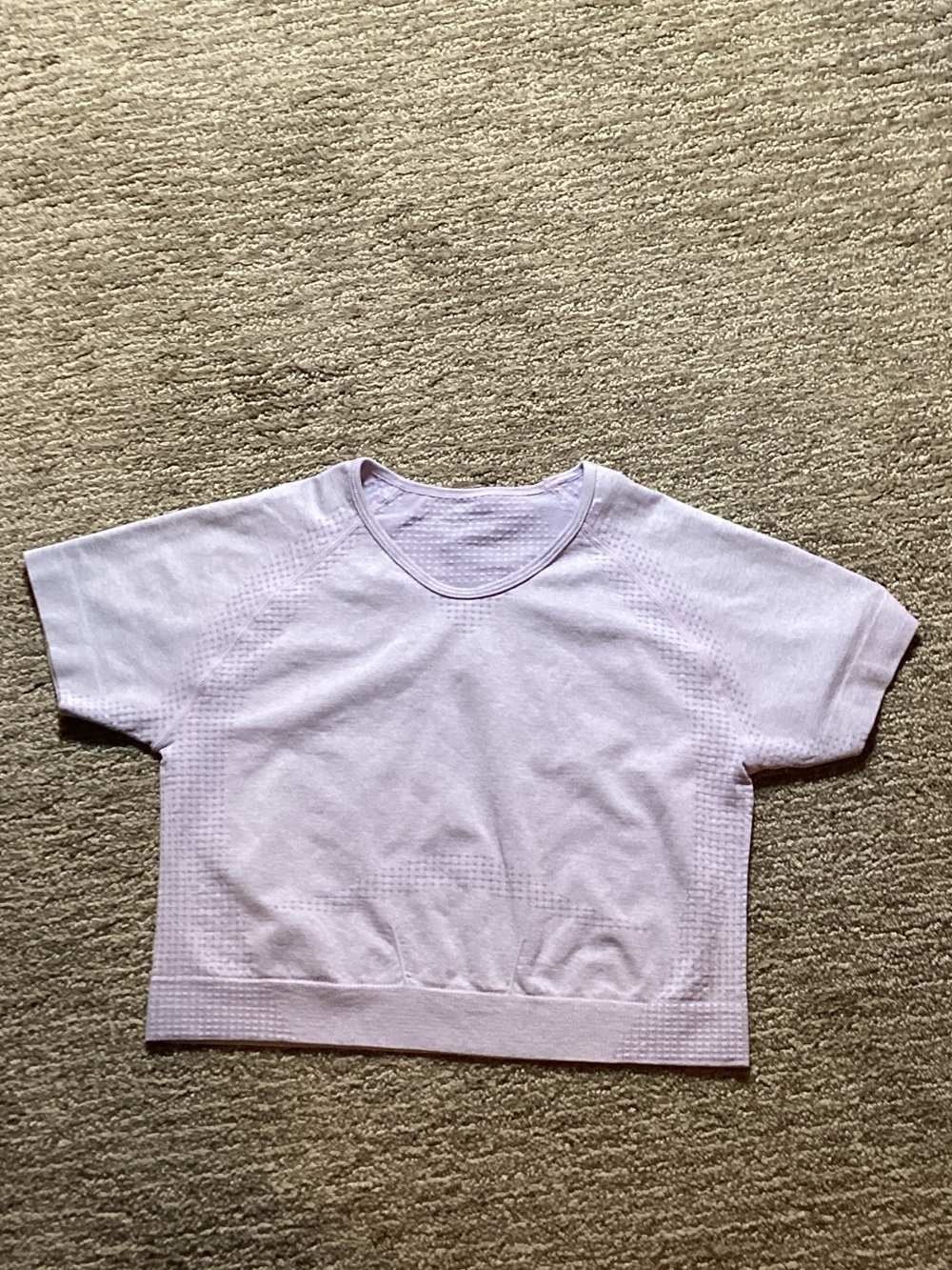 SHEIN Short Sleeve Knit Top in Light Lavender
